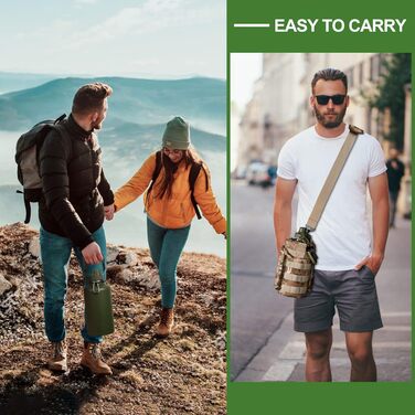 Kalawen Stainless Steel Water Bottle 2.2L Sports Bottle Fitness Water Bottle Leak-Proof Keeps 48h Thermo and 24h Cold Water Bottle Sports BPA Free Water Bottle Outdoor Carbonated Suitable
