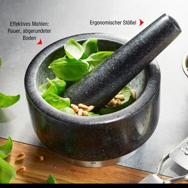 GEFU X-Plosion ступка та товкачок, чорний, Ø 14 см, H 8 см