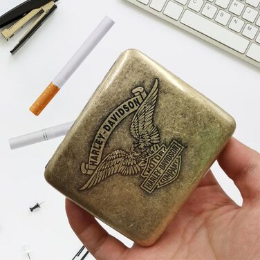 Елегантне металеве тютюнотримач для 20 сигарет, вінтажний дизайн, золотий колір