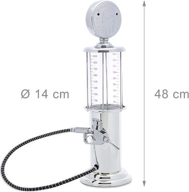 Relaxdays Drink Dispenser for Alcoholic Beverages, 2 Pack, Beer, Juice, Water, Funny, Made of Plastic and Silicone, 900 ml, Chrome