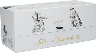 V&A Alice in Wonderland Mug Set in Gift Box, King and Queen of Hearts, Fine Porcelain, 350 ml, 2 Pieces, White/Black/Gold C00047