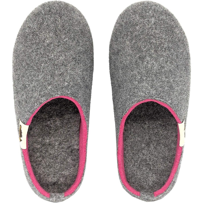 Тапочки Gumbies з перероблених матеріалів - антиковзаюча та стійка підошва, знімна устілка, зігріваючі, для дому та вулиці - сіро-рожеві, 40