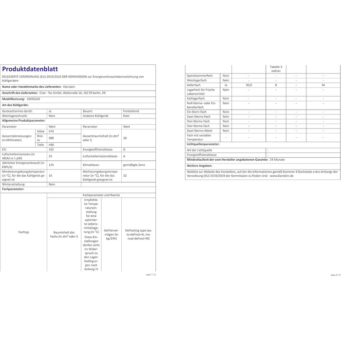 Klarstein Mini Холодильник для кімнати 30л, для напоїв та косметики, міні-бару, компактний та тихий, з регульованими полицями, Skincare Холодильник 5-15°C