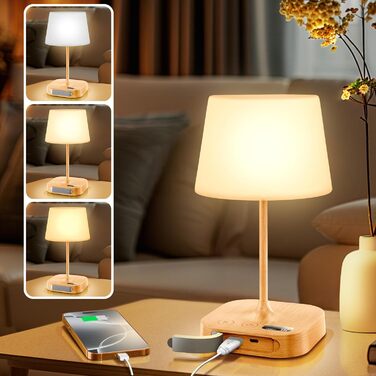 LED акумуляторна настільна лампа Anordsem: торшери бездротові з USB-A/C, сенсорне регулювання, для дитячої/дизайну, читання, подарунок