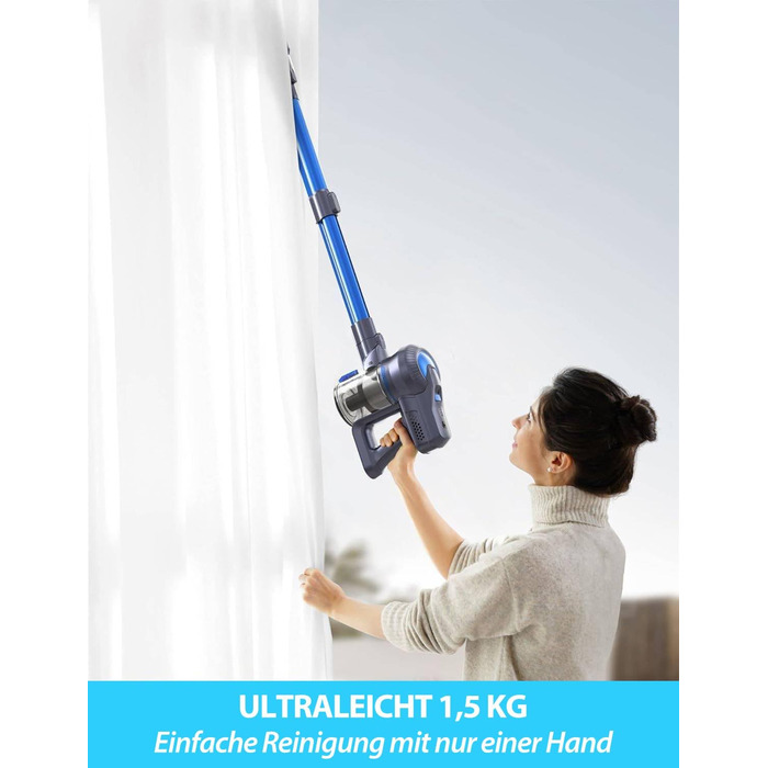 Бездротовий пилосос Greenote 6-в-1 з потужним безщітковим мотором 200W та LED-підсвічуванням, до 30 хвилин роботи, 23000PA