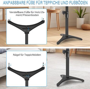 Підставка для колонок, 2 шт., регульована висота 86–127 см, з кабельною організацією, вантажопідйомність 3.6 кг, для малих колонок (PX3 3-P21)