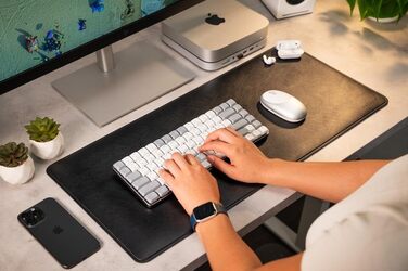 Килимок для миші SATECHI преміум PU шкіра, великий, чорний 68x31.5 см – для офісу та дому