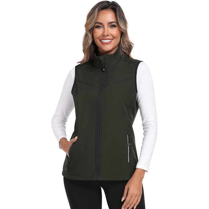 oFiz Softshell жилет Daen: теплий флісовий жилет для туризму та активного відпочинку (зелений, XXL)