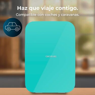 Холодильник Cecotec Bolero MiniCooling 25L: 12V/220V, для авто та кемпінгу, охолодження/нагрівання, 25л, м'ятний колір