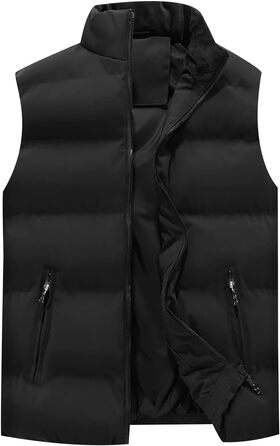 Чоловічий зимовий жилет - тепла степкова куртка без рукавів, чорний, XL | Жилети для чоловіків