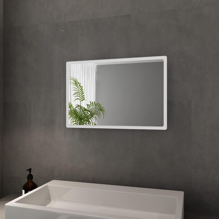 Елегантне дзеркало для ванної кімнати з LED-підсвічуванням 40x60 см, холодне біле світло, енергозберігаюче, настінне