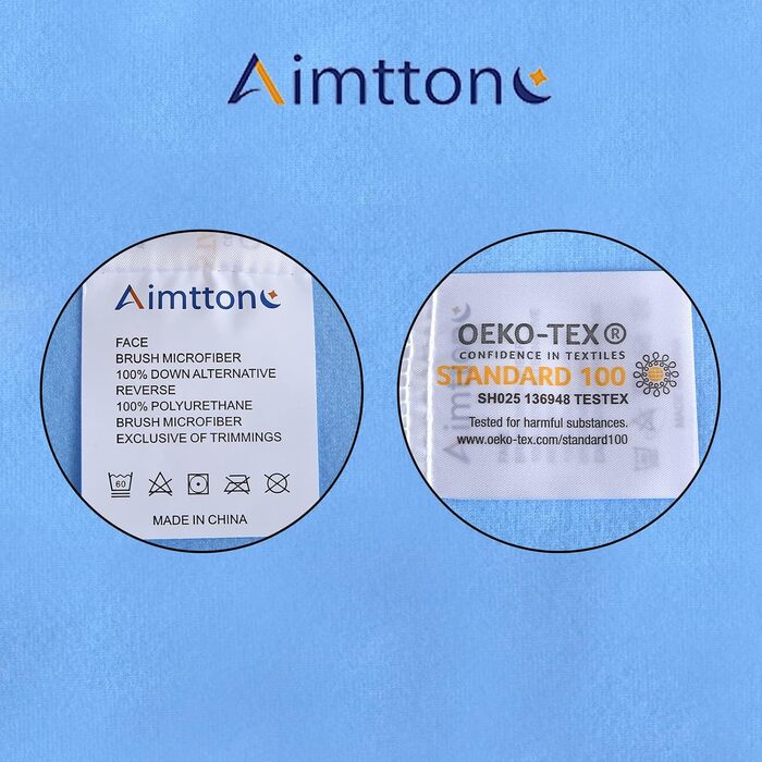 Aimtton 2-Pack Washable Incontinence Pad 86 x 132 cm Absorbent Nonwoven Mattress Cover Waterproof and Washable, Blue-White