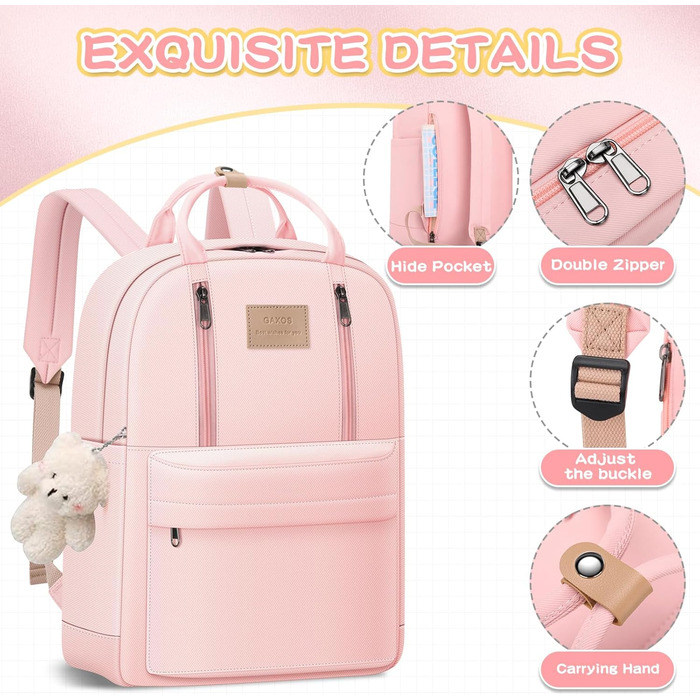 GAXOS Сумка-рюкзак для школи: стильний рюкзак-сумка для жінок та дівчат, білий, у корейському стилі