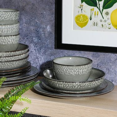 Набір посуду Gibson Elite Matisse (16 предметів) для 4 осіб, зелений