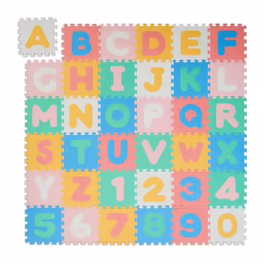 Relaxdays Colorful Puzzle Mat ABC and Numbers