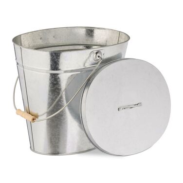 Relaxdays Galvanized Ash Bucket with Lid