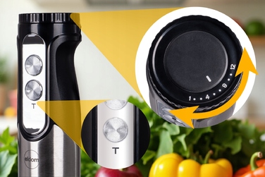 Мультифункціональний занурювальний блендер-подрібнювач Eldom BL250, потужний, 800 Вт, набір