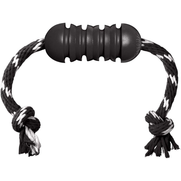 KONG Extreme Dental з мотузкою – іграшка для собак, наповнювана, каучукова, для догляду за зубами середніх порід