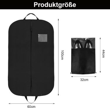 2 місткі мішки для одягу з відділенням для взуття, 120 x 60 см, мішок для одягу на блискавці, водо- та пилонепроникний, складні мішки для зберігання одягу, чохол для одягу, сорочок