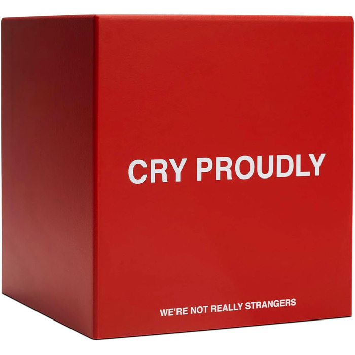 We're Not Really Strangers Cosmetic Tissue Holder Proudly, Square, Red, 13 x 13 x 14 cm, Stylish and Functional Design