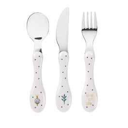 Набір дитячого посуду LÄSSIG 3 шт. (ложка, виделка, ніж) з нержавіючої сталі та пластикової ручки - Garden Explorer