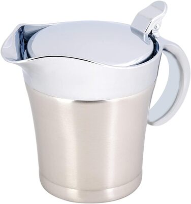 Saucepan, Sauce Pot, Stainless Steel Sauce Creamer Insulated, 304 Stainless Steel Heat and Cold Insulated, Double-Walled, Sauce Pot, Serving Creamer (Small 450Ml)