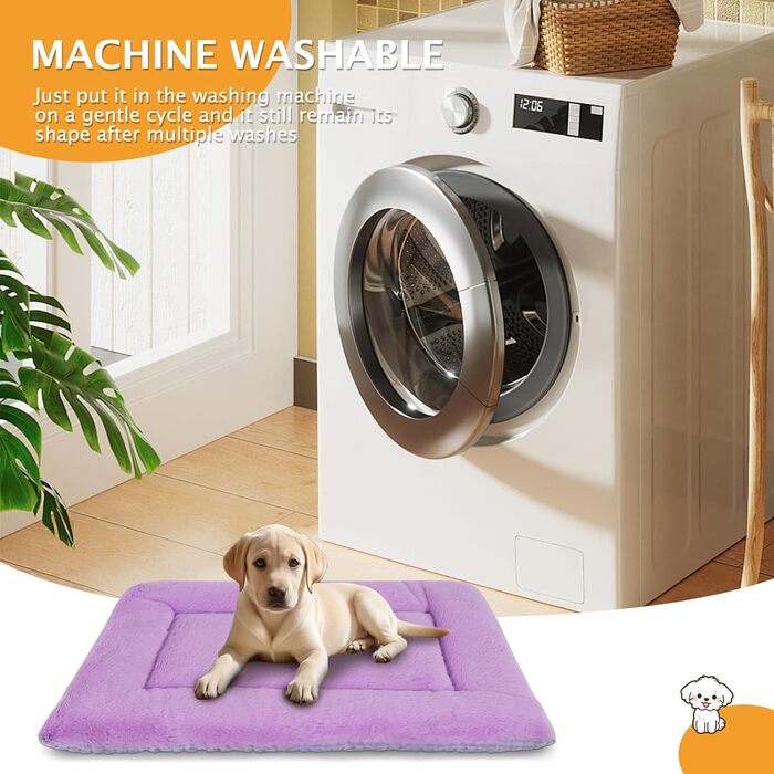 М'яке та тепле ліжко для собак. Квіткове ліжко-кімната для домашніх тварин, з можливістю прання. Зручне, двостороннє, фіолетове, 106x71 см, PS085
