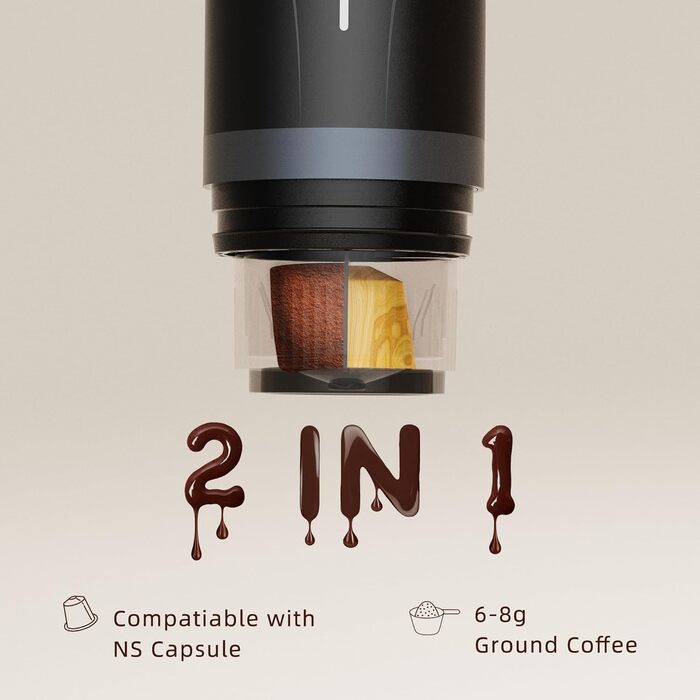 CERA+ Electric Portable Espresso Machine, Self-Heating in 3-4 Minutes, with Portable Bag.