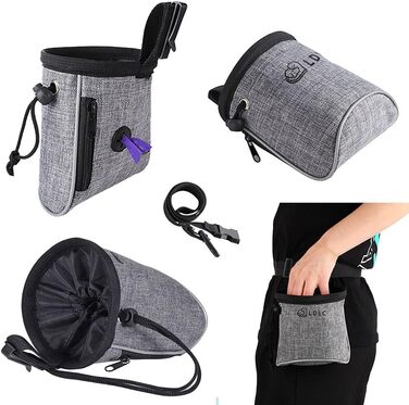 Сумка для ласощів Nuoshen для собак та цуценят, сірого кольору. Ідеальна для тренувань, прогулянок та подорожей.