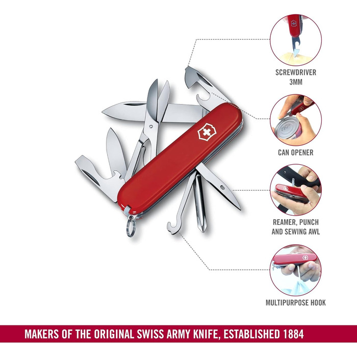Швейцарський мультитул Victorinox Super Tinker 1.4703 – червоний, 14 функцій