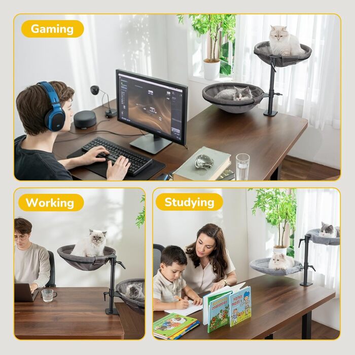 Підвісне ліжко для котів CATISM 360° обертання, лежанка, гамак, кошик для сну, підвісне ліжко для котів, 36x38 см, до 20 кг