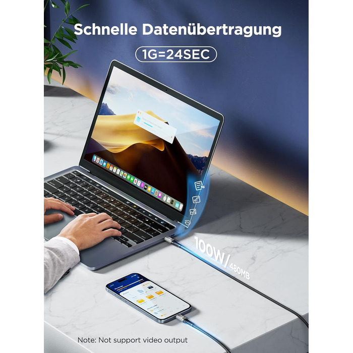 Кабель USB-C на USB-C 100W, 3M+3M, 2 шт., Nylon, PD 3.0, для iPhone, Samsung, iPad, MacBook, Pixel, Switch