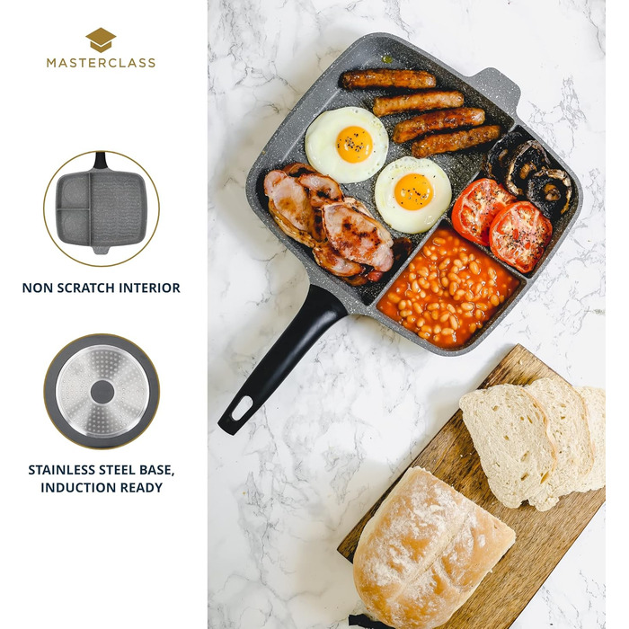 MasterClass Aluminum Casting Induction-Safe Non-Stick All-in-One Frying Pan, 32 cm (12.5