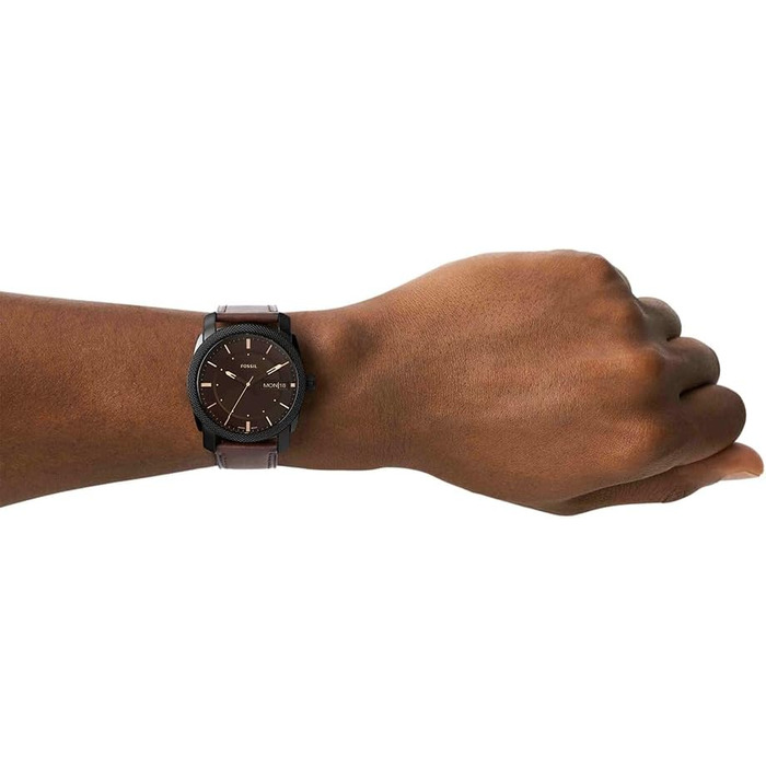 Годинник Fossil Machine для чоловіків: кварцовий, з датою, 42 мм, коричневий (з нержавіючої сталі або шкіряним ремінцем)