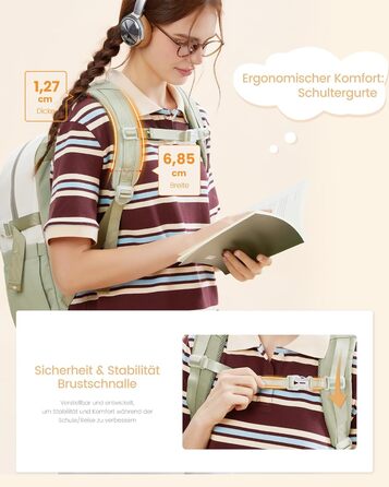 LOVEVOOK Рюкзак для школи дівчинки-підлітка, 15.6 дюймів, рюкзак для ноутбука, легка шкільна сумка, рюкзак для школи, середньої школи, з помпоном, повсякденний, світло-жовтогарячий