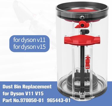 Dyson V11/V15/SV14/SV15/SV22 Dust Bin Replacement - Compatible with 970050-01 & 965443-01
