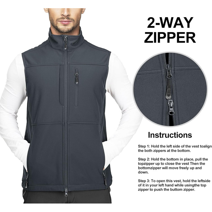 Чоловіча жилетка Outdoor 33000ft з м'якого флісу, водонепроникна, Softshell, XXL, темно-сіра