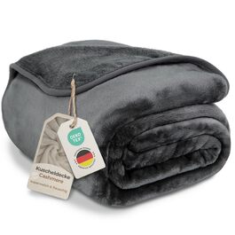 Плед Грaфенстейн® Kuscheldecke Cashmere-Feeling: м'який та пухнастий, теплий флісовий плед 150x200 см (Антрацит)