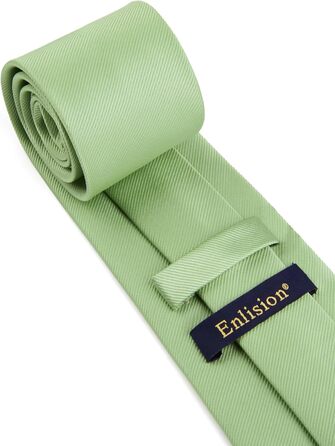 Краватка та нагрудна хустинка Enlision Solide - комплект для весілля, однотонні кольори (Salbeigrün)
