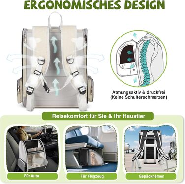 Рюкзак для тварин Allsopets: дихаючий, для котів та собак, маленьких порід, для подорожей та активного відпочинку (кремовий жовтий)