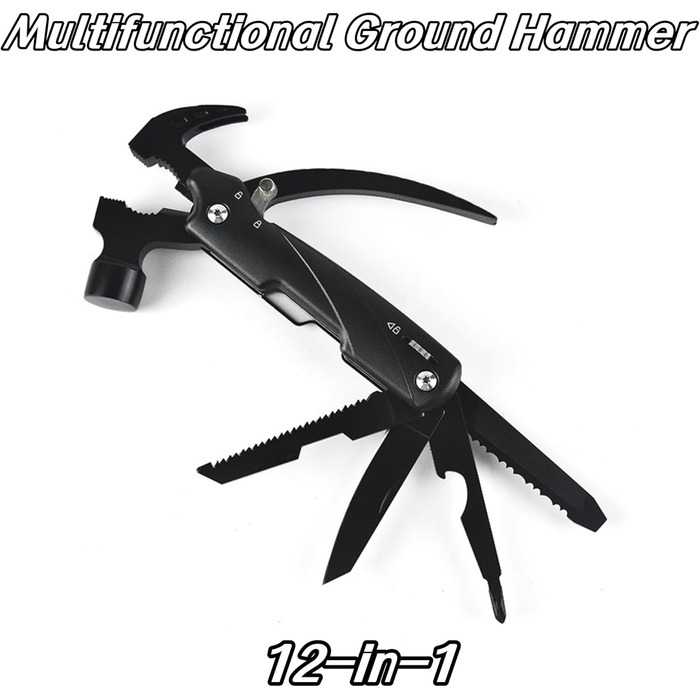 Багатофункціональний молоток-інструмент 12 в 1 для чоловіків, подарунок тато, чоловік, кемпінг, туризм, надзвичайні ситуації