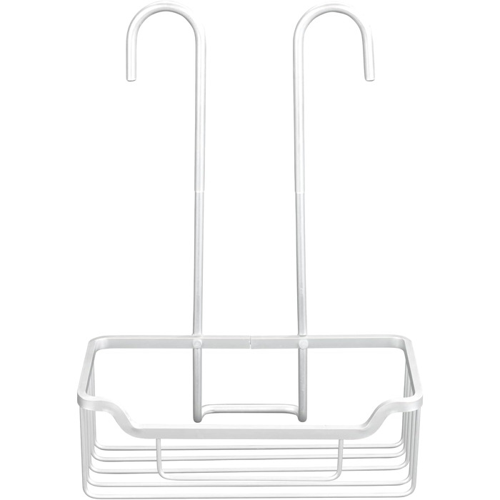 WENKO Thermostat-Dusch-Caddy Milo, Shower Caddy for Hanging on the Faucet, Shelf Made of Aluminum (Rust-Proof), 25 x 36 x 14 cm