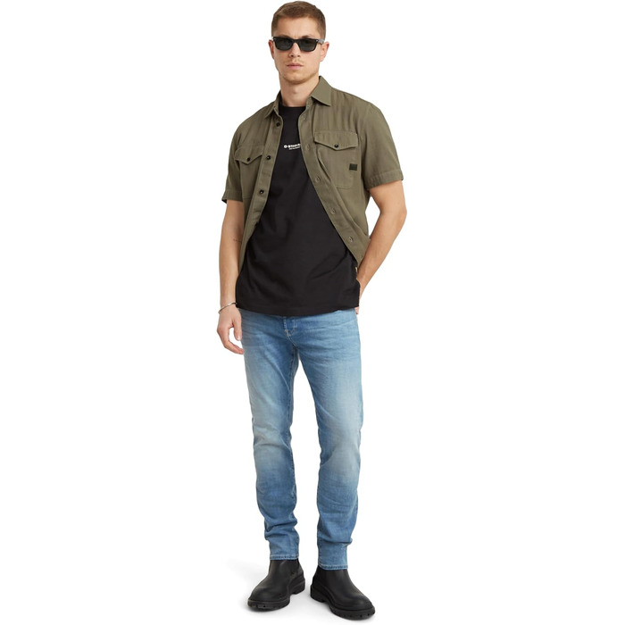 Джинси чоловічі G-Star 3301 Slim - вузькі, класичний синій колір