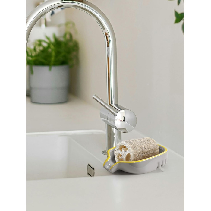 Керамічна мильниця BosilunLife з піддоном – неслизька підставка для мила, квадратна, сучасний мінімалізм для ванної, душу, кухні, умивальника (Сірий, Зелений)