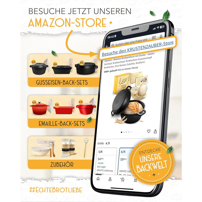 Ніж для хліба KRUSTENZAUBER з хвилястим лезом, 20 см, нержавіюча сталь. Великий ніж для нарізання хліба та булочок, для точного та легкого нарізання.