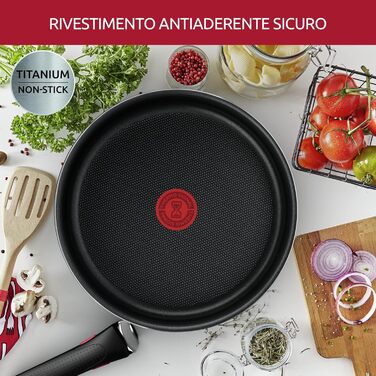 Набір антипригарних каструль і сковорід Lagostina Ingenio Essential Plus з алюмінію для газової плити та духовки, 3 предмети: сковорідки 24 і 28 см, знімна ручка