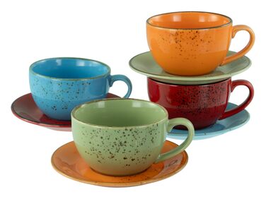 Набір посуду CreaTable Serie Nature Mediterran на 8 осіб для кави капучино, кераміка, для мікрохвильовки та посудомийки