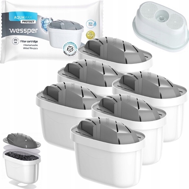 Смінні фільтрувальні картриджі Wessper AquaMax Protect, 6 шт., BPA Free, потрійна фільтрація