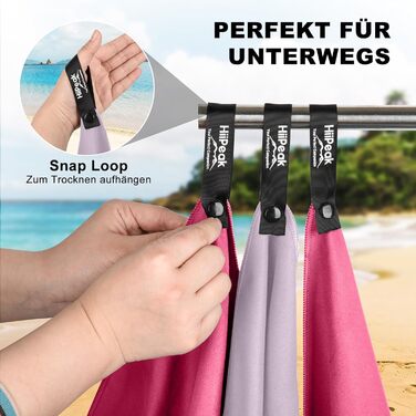 Рушник з мікрофібри HiiPeak: компактний, легкий, швидковисихаючий (80 x 40 см, Рожевий)