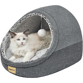 Jiupety Cat Cave, Cat House, Cat Basket, Cat Bed with Non-Slip Bottom, Cat Bed with Washable Detachable Cushion, M (16.1 x 16.1 x 13 inches), Dark Gray